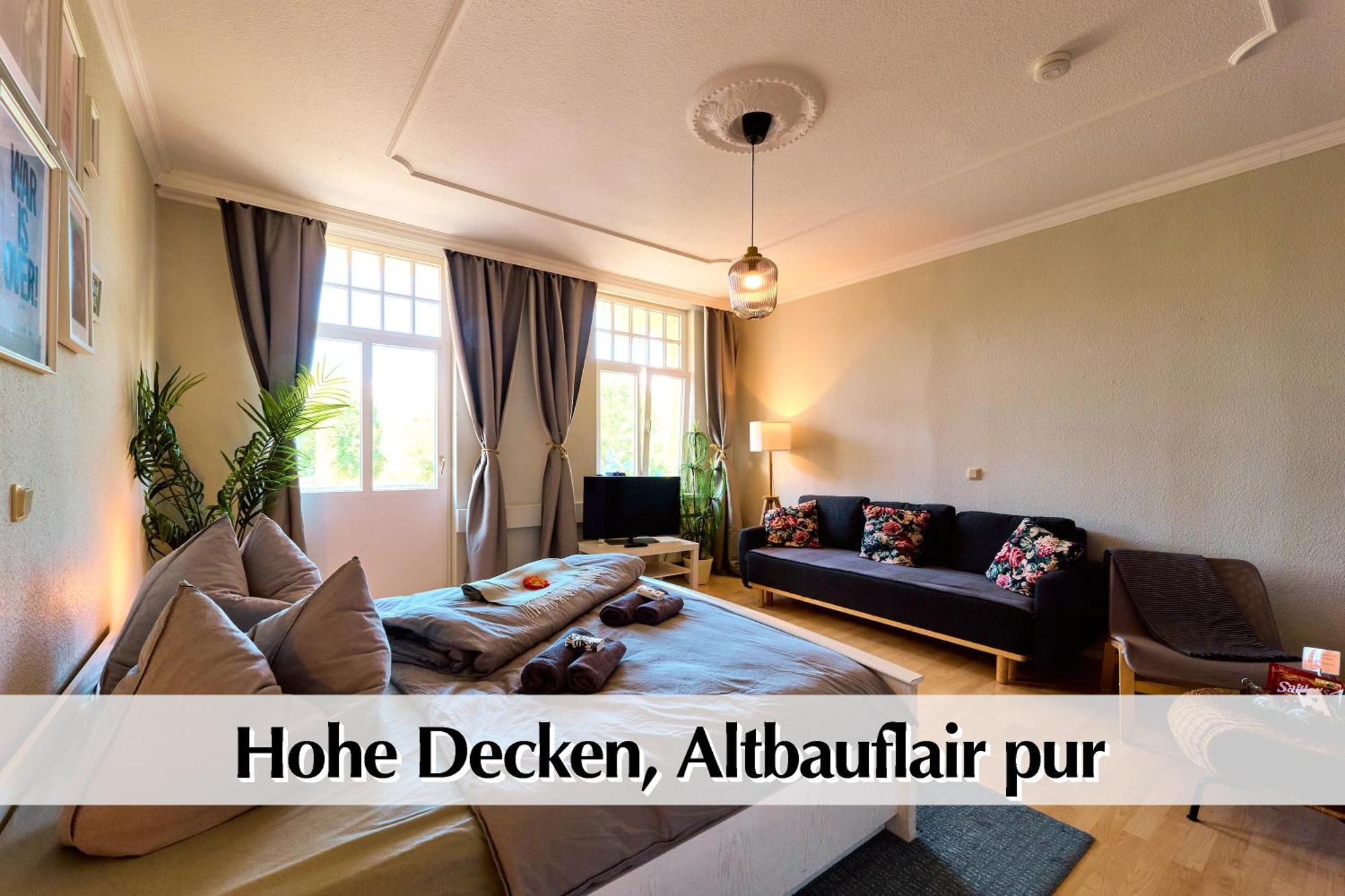 12 Fewos Im Jugendstilhaus Mit Aufzug, Terrasse, Kingsize-Bett, Smart-Tv, Etc Erfurt Pokój zdjęcie