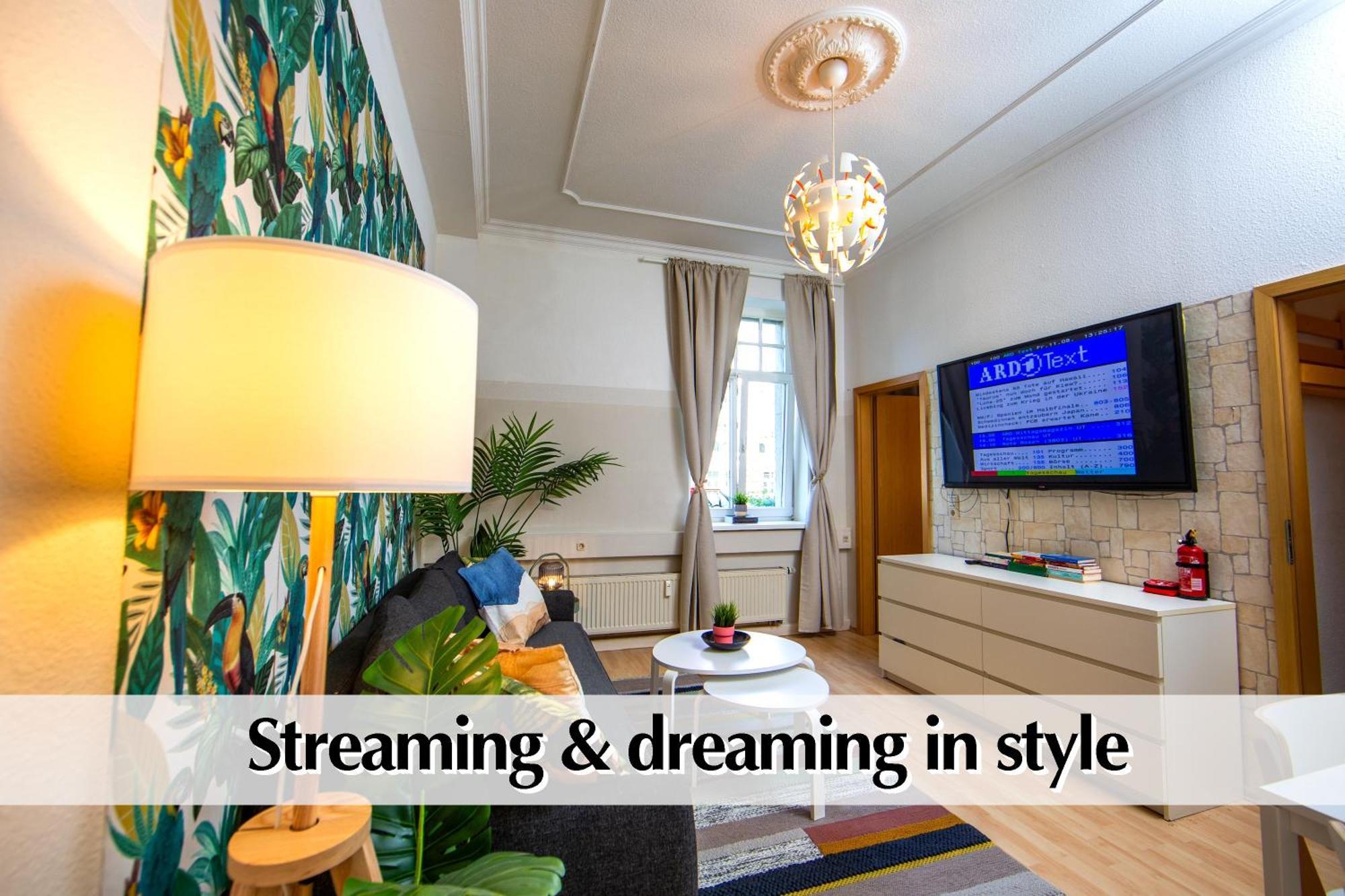 12 Fewos Im Jugendstilhaus Mit Aufzug, Terrasse, Kingsize-Bett, Smart-Tv, Etc Erfurt Pokój zdjęcie